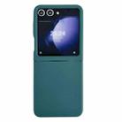 For Samsung Galaxy Z Flip5 Large Window Skin Feel PC Phone Case(Dark Green) - 1