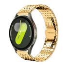 For Samsung Galaxy Watch 7 / 6 / 5 / FE 20mm xDfind Seven-bead Solid Stainless Steel Watch Band(Gold) - 1