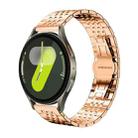 For Samsung Galaxy Watch 7 / 6 / 5 / FE 20mm xDfind Seven-bead Solid Stainless Steel Watch Band(Rose Gold) - 1