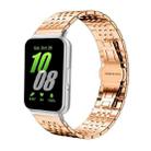 For Samsung Galaxy Fit3 SM-R390 18mm xDfind Seven-bead Solid Stainless Steel Watch Band(Rose Gold) - 1