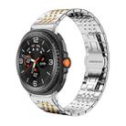 For Samsung Galaxy Watch8 20mm xDfind Seven-bead Solid Stainless Steel Watch Band(Silver Gold) - 1