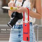 For Samsung Galaxy A07 5G Integrated Card Bag Solid Color Liquid Silicone Phone Case Gen2 with Short Lanyard(Red) - 2