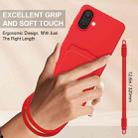 For Samsung Galaxy A07 5G Integrated Card Bag Solid Color Liquid Silicone Phone Case Gen2 with Short Lanyard(Red) - 3