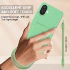 For Samsung Galaxy A07 5G Integrated Card Bag Solid Color Liquid Silicone Phone Case Gen2 with Short Lanyard(Green) - 3