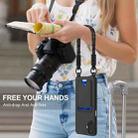 For Samsung Galaxy A07 5G Integrated Card Bag Solid Color Liquid Silicone Phone Case Gen2 with Short Lanyard(Black) - 2