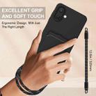 For Samsung Galaxy A07 5G Integrated Card Bag Solid Color Liquid Silicone Phone Case Gen2 with Short Lanyard(Black) - 3
