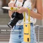 For Samsung Galaxy A07 5G Integrated Card Bag Solid Color Liquid Silicone Phone Case Gen2 with Short Lanyard(Yellow) - 2