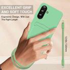 For Samsung Galaxy A36 5G / A56 5G Integrated Card Bag Solid Color Liquid Silicone Phone Case Gen2 with Short Lanyard(Green) - 3