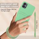 For Samsung Galaxy A05 / M05 / F05 4G Integrated Card Bag Solid Color Liquid Silicone Phone Case Gen2 with Short Lanyard(Green) - 3
