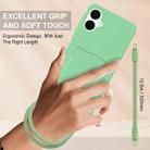 For Samsung Galaxy A06 4G Integrated Card Bag Solid Color Liquid Silicone Phone Case Gen2 with Short Lanyard(Green) - 3
