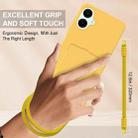 For Samsung Galaxy A06 5G Integrated Card Bag Solid Color Liquid Silicone Phone Case Gen2 with Short Lanyard(Yellow) - 3