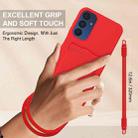 For Samsung Galaxy A15 4G / 5G Integrated Card Bag Solid Color Liquid Silicone Phone Case Gen2 with Short Lanyard(Red) - 3