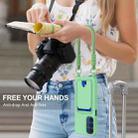 For Samsung Galaxy A15 4G / 5G Integrated Card Bag Solid Color Liquid Silicone Phone Case Gen2 with Short Lanyard(Green) - 2