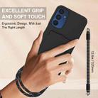 For Samsung Galaxy A15 4G / 5G Integrated Card Bag Solid Color Liquid Silicone Phone Case Gen2 with Short Lanyard(Black) - 3