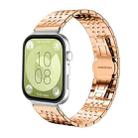 For Huawei Watch Fit4 / Fit3 / Fit4 Pro 20mm xDfind Seven-bead Solid Stainless Steel Watch Band(Rose Gold) - 1