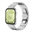For Huawei Watch Fit4 / Fit3 / Fit4 Pro 20mm xDfind Seven-bead Solid Stainless Steel Watch Band(Silver) - 1