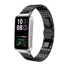 For Huawei Band 10 / 9 / 8 14mm xDfind Seven-bead Solid Stainless Steel Watch Band(Black) - 1