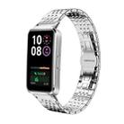 For Huawei Band 10 / 9 / 8 14mm xDfind Seven-bead Solid Stainless Steel Watch Band(Silver) - 1
