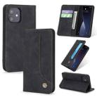 For iPhone 12 mini POLA 008 Series Retro Magnetic Horizontal Flip Leather Case with Holder & Card Slots(Black) - 1