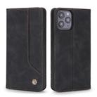 For iPhone 12 / 12 Pro POLA 008 Series Retro Magnetic Horizontal Flip Leather Case with Holder & Card Slots(Black) - 2