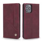 For iPhone 12 Pro Max POLA 008 Series Retro Magnetic Horizontal Flip Leather Case with Holder & Card Slots(Red) - 2