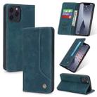 For iPhone 12 Pro Max POLA 008 Series Retro Magnetic Horizontal Flip Leather Case with Holder & Card Slots(Blue) - 1