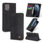 For iPhone 11 Pro POLA 008 Series Retro Magnetic Horizontal Flip Leather Casewith Holder & Card Slots(Black) - 1