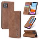 For iPhone 11 POLA 008 Series Retro Magnetic Horizontal Flip Leather Case with Holder & Card Slots(Brown) - 1