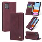 For iPhone 11 POLA 008 Series Retro Magnetic Horizontal Flip Leather Case with Holder & Card Slots(Red) - 1