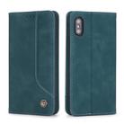 For iPhone X / XS POLA 008 Series Retro Magnetic Horizontal Flip Leather Case with Holder & Card Slots(Blue) - 2