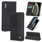 For iPhone XS Max POLA 008 Series Retro Magnetic Horizontal Flip Leather Case with Holder & Card Slots(Black) - 1