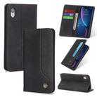 For iPhone XR POLA 008 Series Retro Magnetic Horizontal Flip Leather Case with Holder & Card Slots(Black) - 1