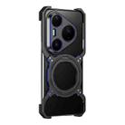 For Huawei Pura 80 Pro Mechanical Arm Borderless MagSafe Holder Metal Phone Case(Black Blue) - 2