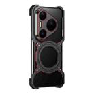 For Huawei Pura 80 Pro+ Mechanical Arm Borderless MagSafe Holder Metal Phone Case(Black Red) - 2