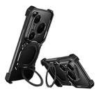 For Huawei Pura 80 Pro+ Mechanical Arm Borderless MagSafe Holder Metal Phone Case(Black Silver) - 1