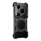 For Huawei Pura 80 Pro+ Mechanical Arm Borderless MagSafe Holder Metal Phone Case(Black Silver) - 2