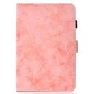 For Samsung Galaxy Tab A7 (2020) T500 Marble Style Cloth Texture Leather Case with Bracket & Card Slot & Pen Slot & Anti Skid Strip(Pink) - 2