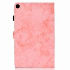 For Samsung Galaxy Tab A7 (2020) T500 Marble Style Cloth Texture Leather Case with Bracket & Card Slot & Pen Slot & Anti Skid Strip(Pink) - 3