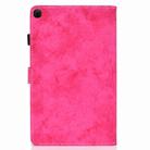 For Samsung Galaxy Tab A7 (2020) T500 Marble Style Cloth Texture Leather Case with Bracket & Card Slot & Pen Slot & Anti Skid Strip(Rose Red) - 3