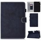 For Samsung Galaxy Tab A7 (2020) T500 Marble Style Cloth Texture Leather Case with Bracket & Card Slot & Pen Slot & Anti Skid Strip(Dark Blue) - 1