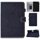 For Samsung Galaxy Tab A7 (2020) T500 Marble Style Cloth Texture Leather Case with Bracket & Card Slot & Pen Slot & Anti Skid Strip(Dark Blue) - 1