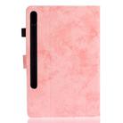 For Samsung Galaxy Tab S8 / Galaxy Tab S7 11.0 T870 Marble Style Cloth Texture Leather Case with Bracket & Card Slot & Pen Slot & Anti Skid Strip(Pink) - 3