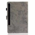 For Samsung Galaxy Tab S8 / Galaxy Tab S7 11.0 T870 Marble Style Cloth Texture Leather Case with Bracket & Card Slot & Pen Slot & Anti Skid Strip(Grey) - 3