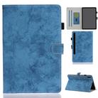 For Samsung Galaxy Tab S8 / Galaxy Tab S7 11.0 T870 Marble Style Cloth Texture Leather Case with Bracket & Card Slot & Pen Slot & Anti Skid Strip(Blue) - 1