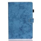 For Samsung Galaxy Tab S8 / Galaxy Tab S7 11.0 T870 Marble Style Cloth Texture Leather Case with Bracket & Card Slot & Pen Slot & Anti Skid Strip(Blue) - 2