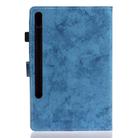 For Samsung Galaxy Tab S8 / Galaxy Tab S7 11.0 T870 Marble Style Cloth Texture Leather Case with Bracket & Card Slot & Pen Slot & Anti Skid Strip(Blue) - 3