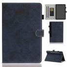 For Samsung Galaxy Tab S8 / Galaxy Tab S7 11.0 T870 Marble Style Cloth Texture Leather Case with Bracket & Card Slot & Pen Slot & Anti Skid Strip(Dark Blue) - 1