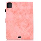 For iPad Air 2022 / 2020 10.9 Marble Style Cloth Texture Leather Case with Bracket & Card Slot & Pen Slot & Anti Skid Strip(Pink) - 3