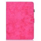 For iPad Air 2022 / 2020 10.9 Marble Style Cloth Texture Leather Case with Bracket & Card Slot & Pen Slot & Anti Skid Strip(Rose Red) - 1
