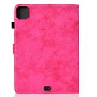 For iPad Air 2022 / 2020 10.9 Marble Style Cloth Texture Leather Case with Bracket & Card Slot & Pen Slot & Anti Skid Strip(Rose Red) - 2